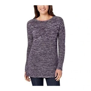 Ellen Tracy marled knit purple sweater Medium